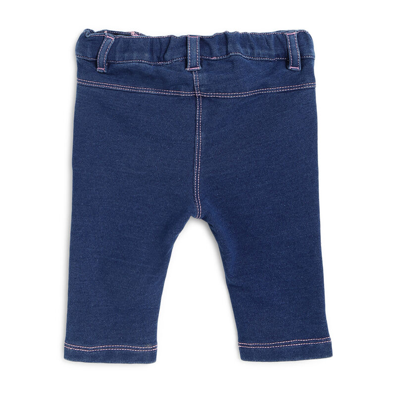 Girls Medium Blue Printed Long Trouser image number null